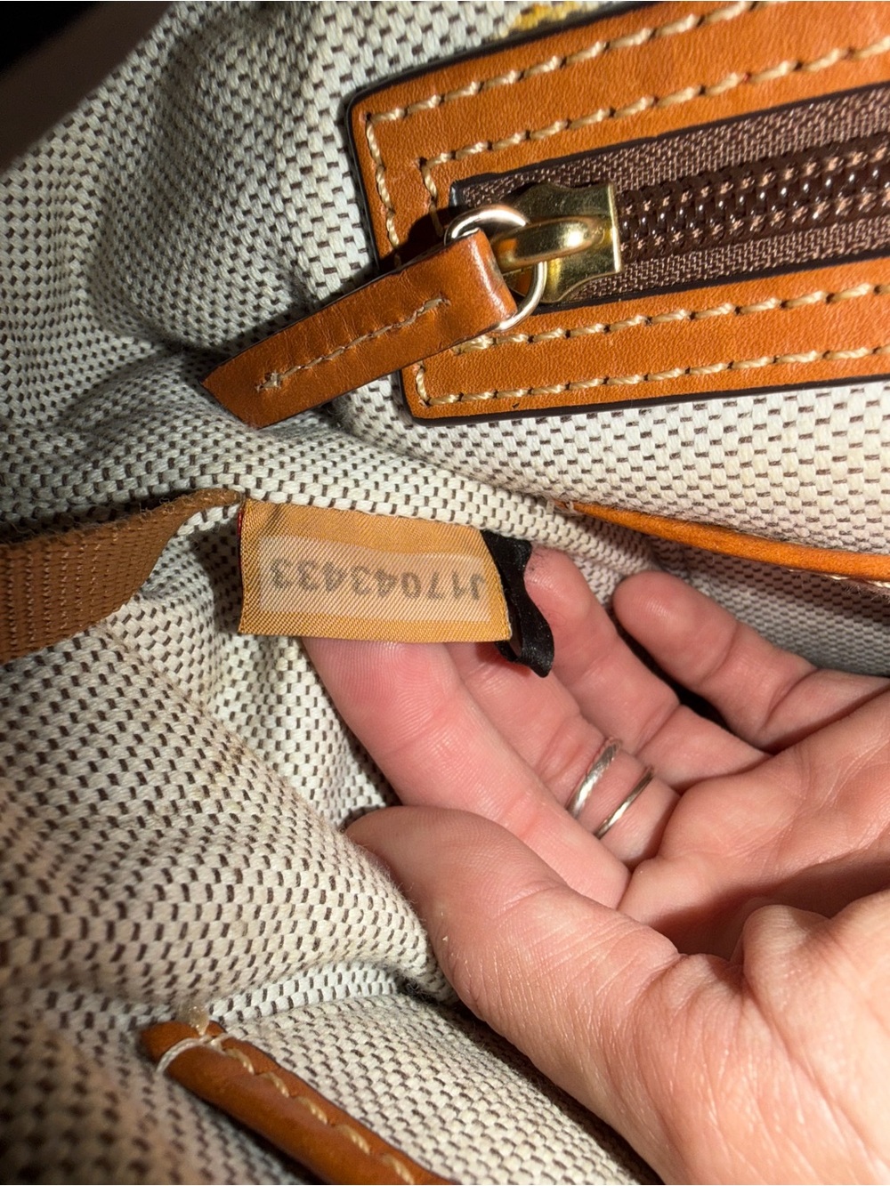 Dooney & Bourke Taupe Leather Tote with Tan Leather Trim DO NOT BUY ON HOLD - Picture 12 of 13